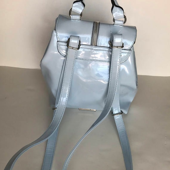 Pale Baby Blue Patent Backpack - Picture 3 of 4